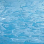 SF 833.91 SF - 16x24in - sky blue cathedral with wispy white opal = COE96